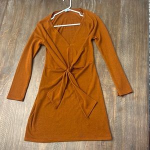 Camel colored sweater dress. Size small
